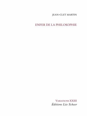 cover image of Enfer de la philosophie